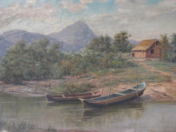 Benedito Calixto Sao Vicente Bay Norge oil painting art